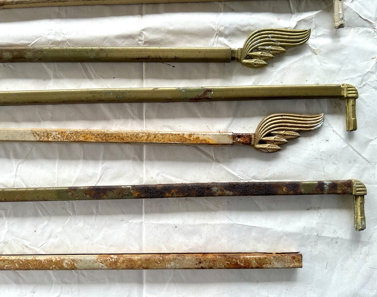 Antique Swing Arm Curtain Rods, Metal & Plastic, 9+ Rods Only. *READ Info