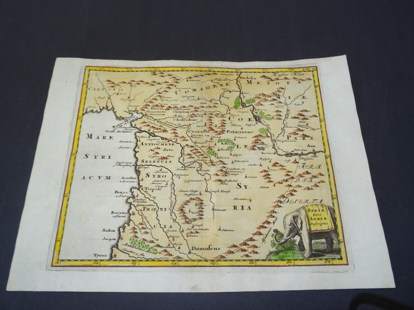 Antique Map of Syria by Philipp Cluver 1697