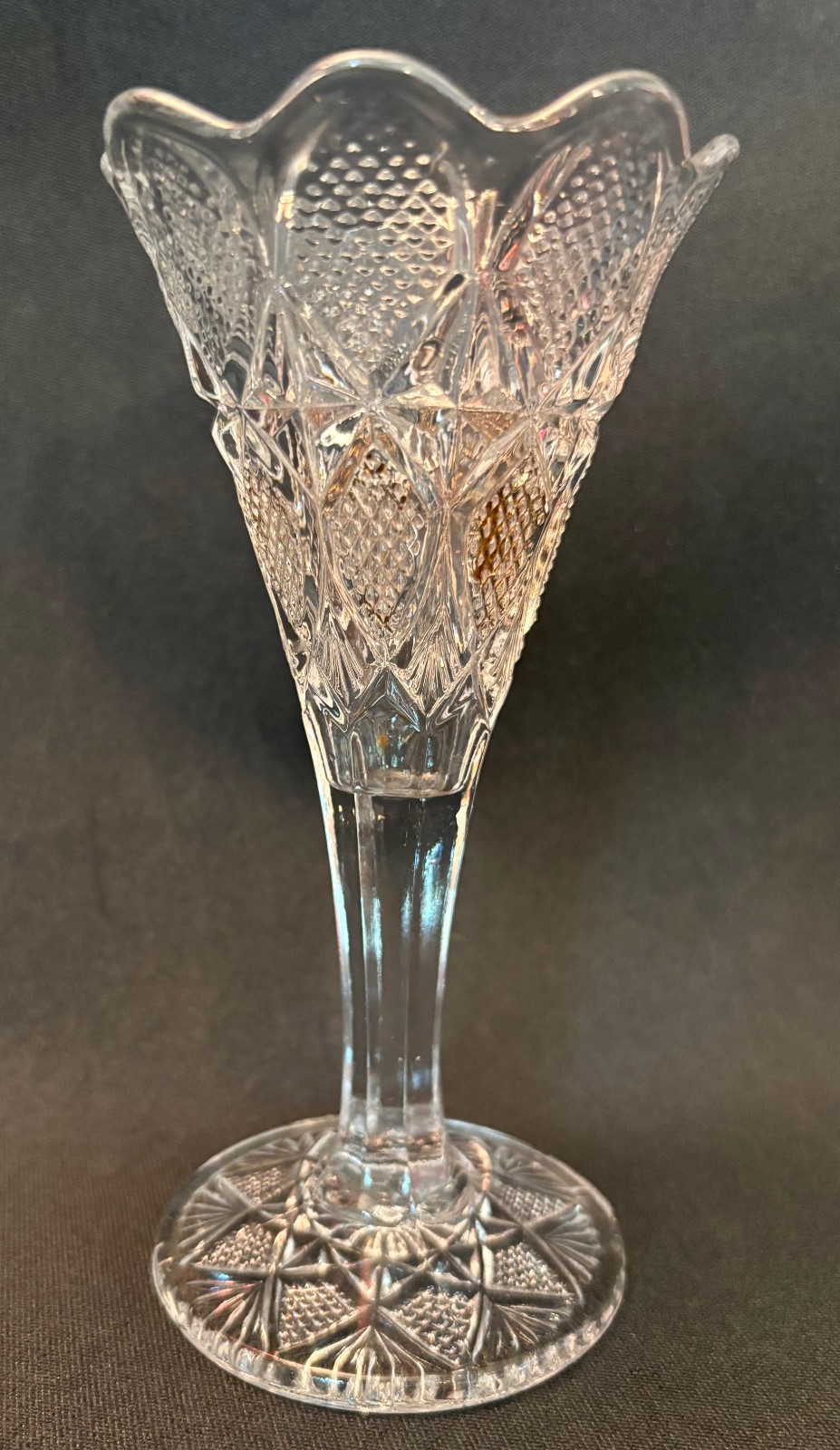 EAPG Antique Pattern PENNSYLVANIA VASE Balder U.S. Glass #15048 1897
