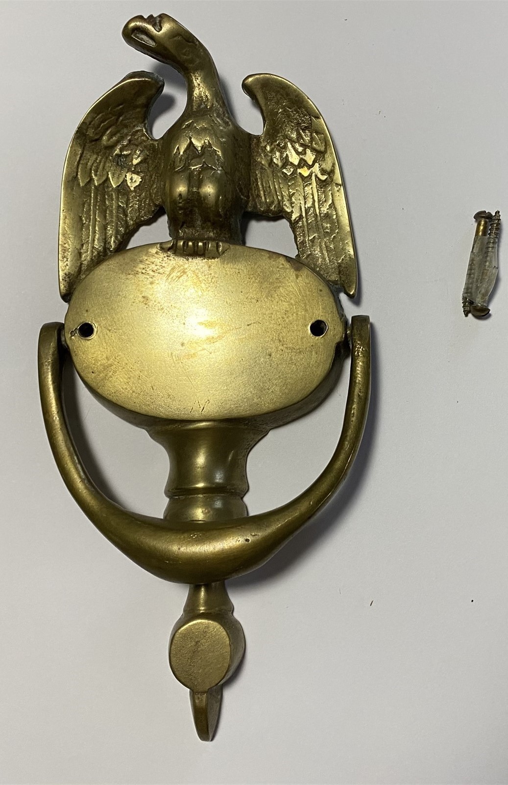Vintage Brass Door Knocker Eagle Americana Patriotic with screws heavy