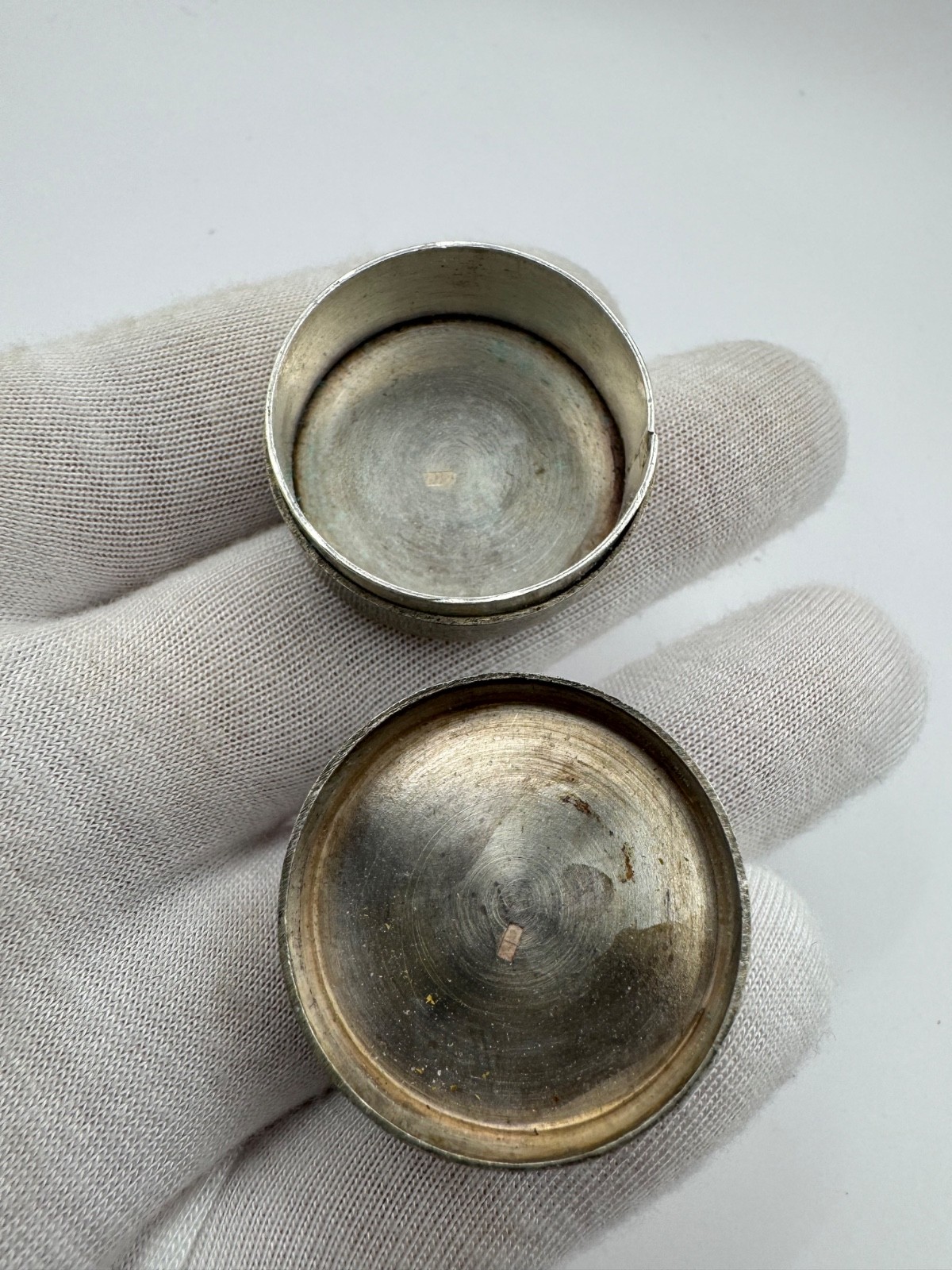 Vintage 925 Sterling Silver Pill Box with Blue Stone – 26.96g – Rare
