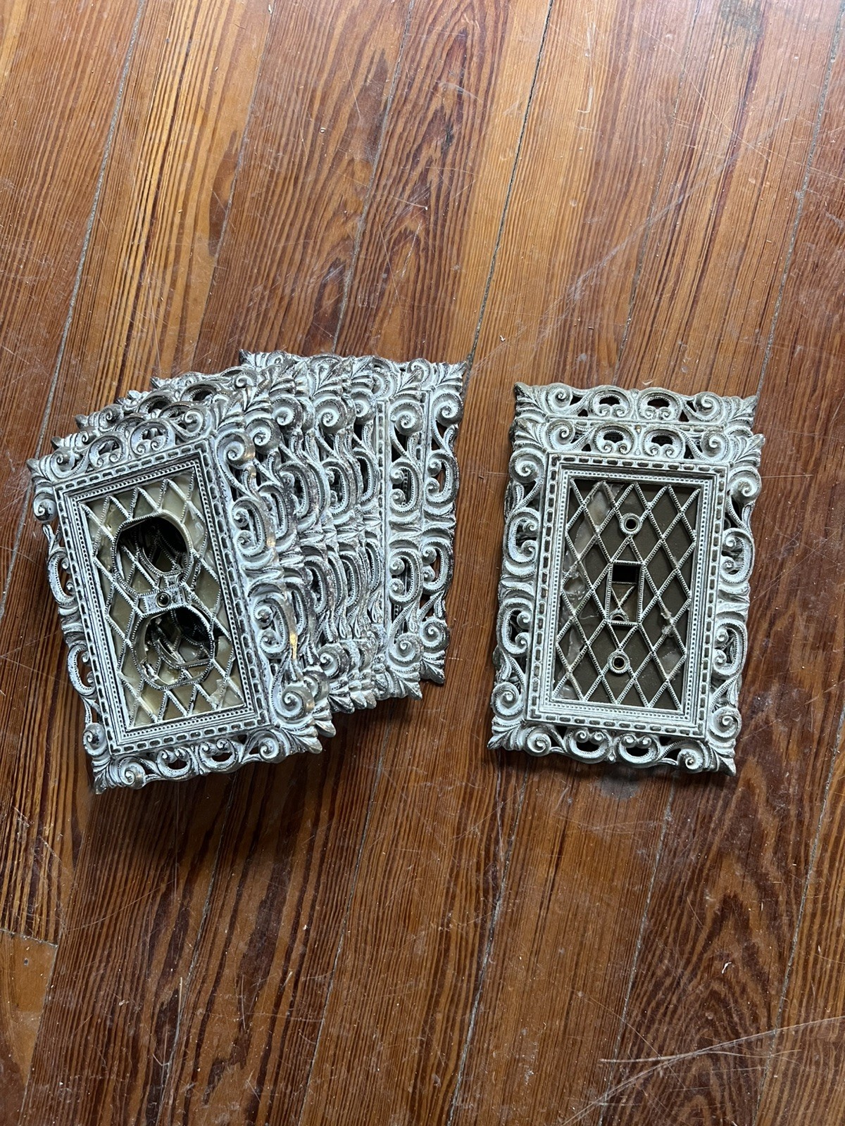 Vintage Art Deco Wall Outlet Cover Venetian Pearl Baroque-style MCM