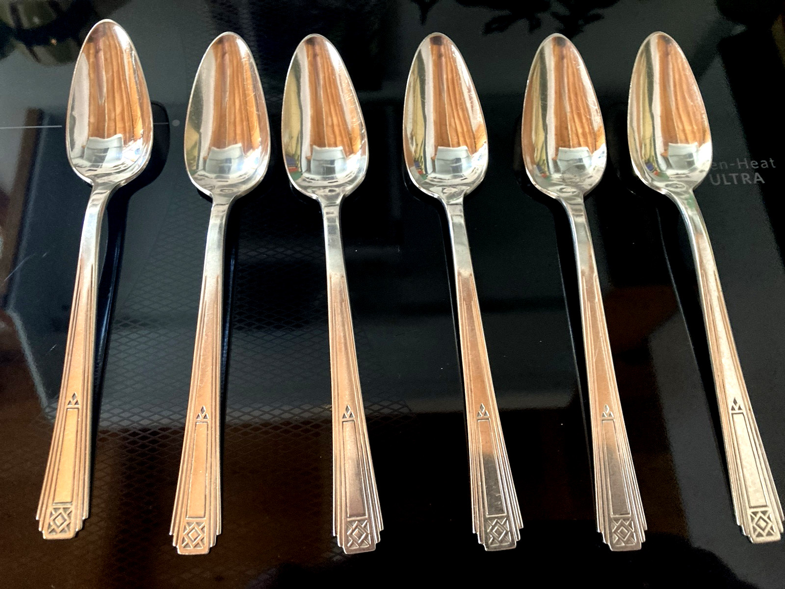 Wm Rogers Mfg Co Paramount Silverplate 6” Teaspoons Art deco- Vintage