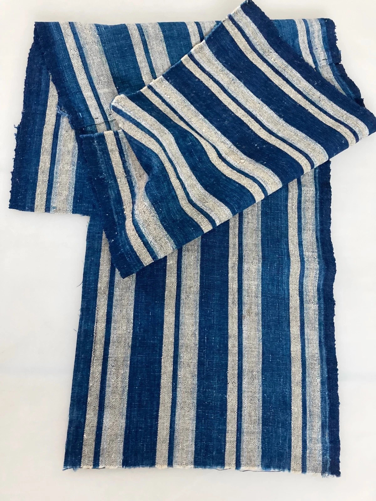 Authentic Antique Japanese Indigo Boro Textile Fabric 35.5″ x 13.25″