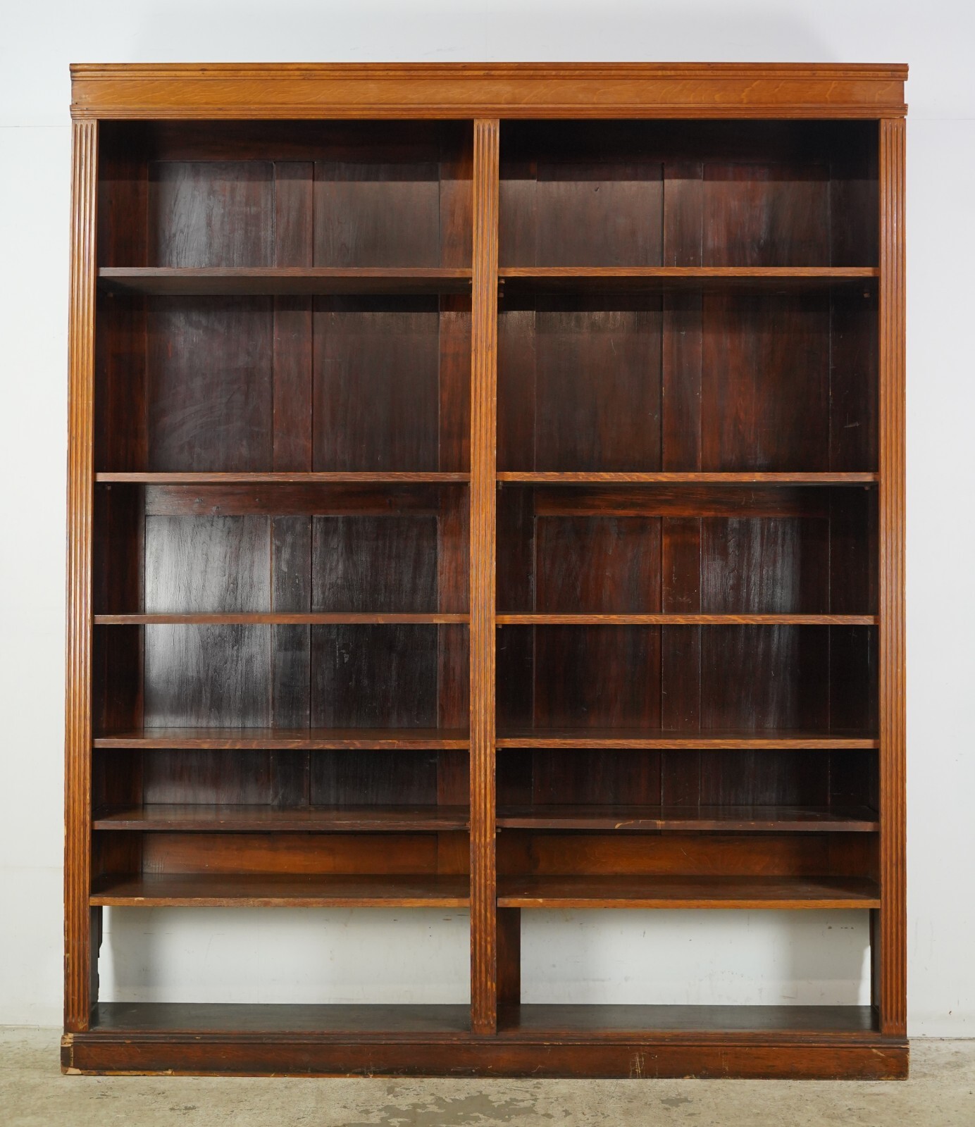 Reclaimed 81.5 in. Wood Built-in Library Bookcase