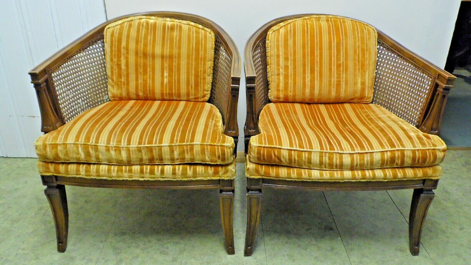 Bernhardt Hibriten Chair Co MCM Vintage Hollywood Regency Italian Bergere Club
