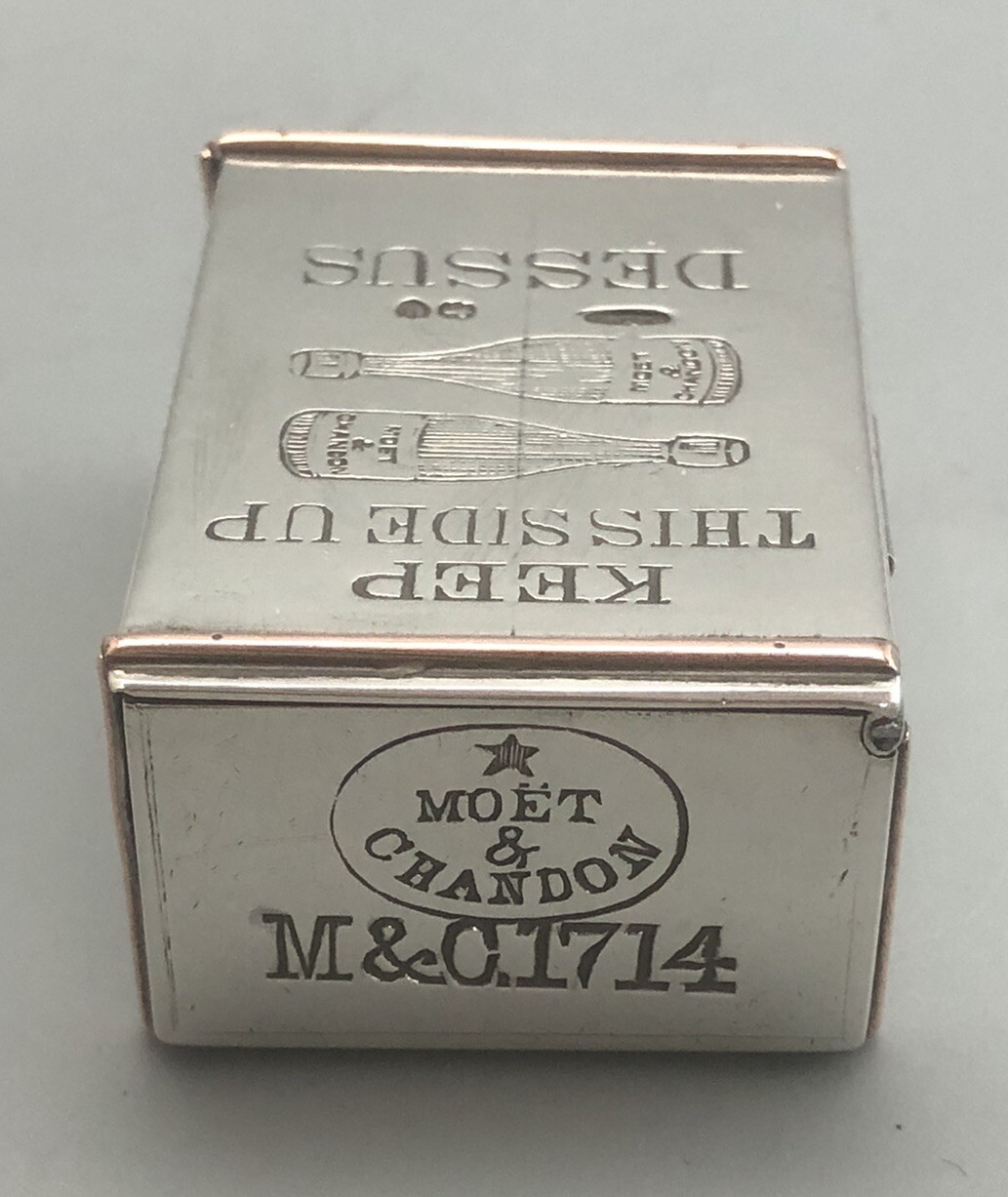 Very Rare Victorian Silver Moet & Chandon Silver Vesta Case JNM London 1891BCLZX