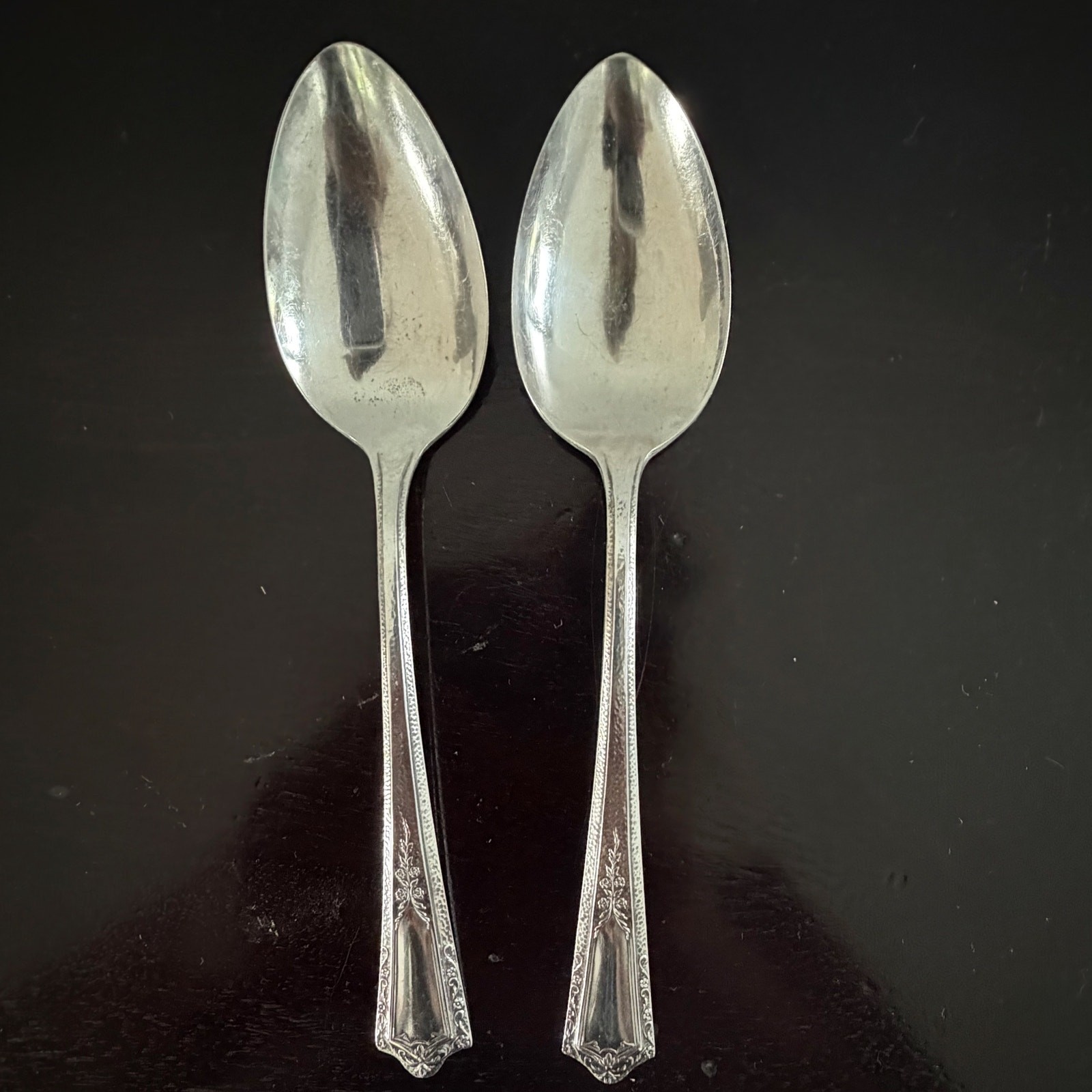 Puritan Silver Co Caroline Silverplate Tablespoons 1933 Set of 2 Oneida