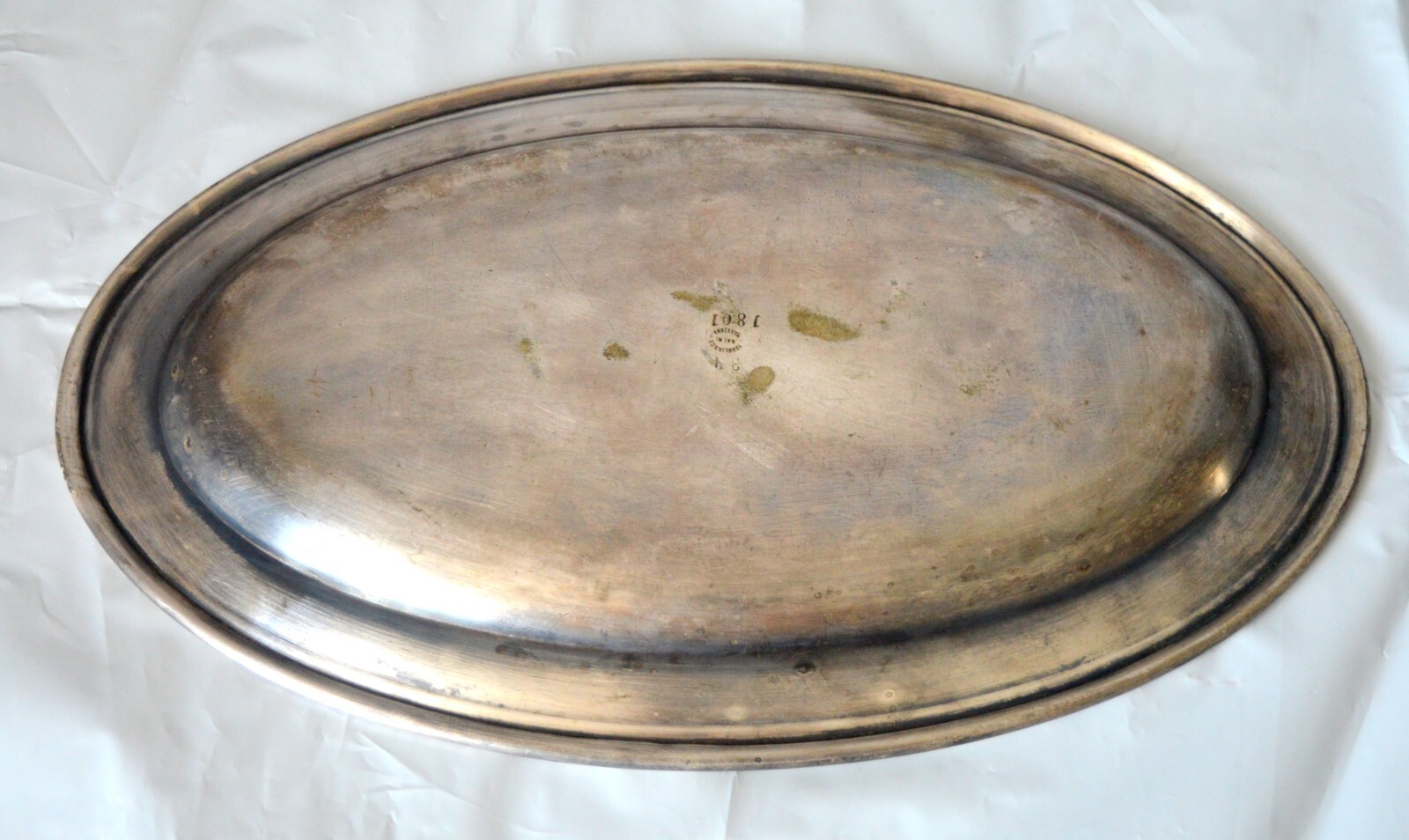 ANTIQUE WARSZAWA NORBLIN & Co SILVER PLATED BRASS OVAL TRAY POLAND CARIST BOWL