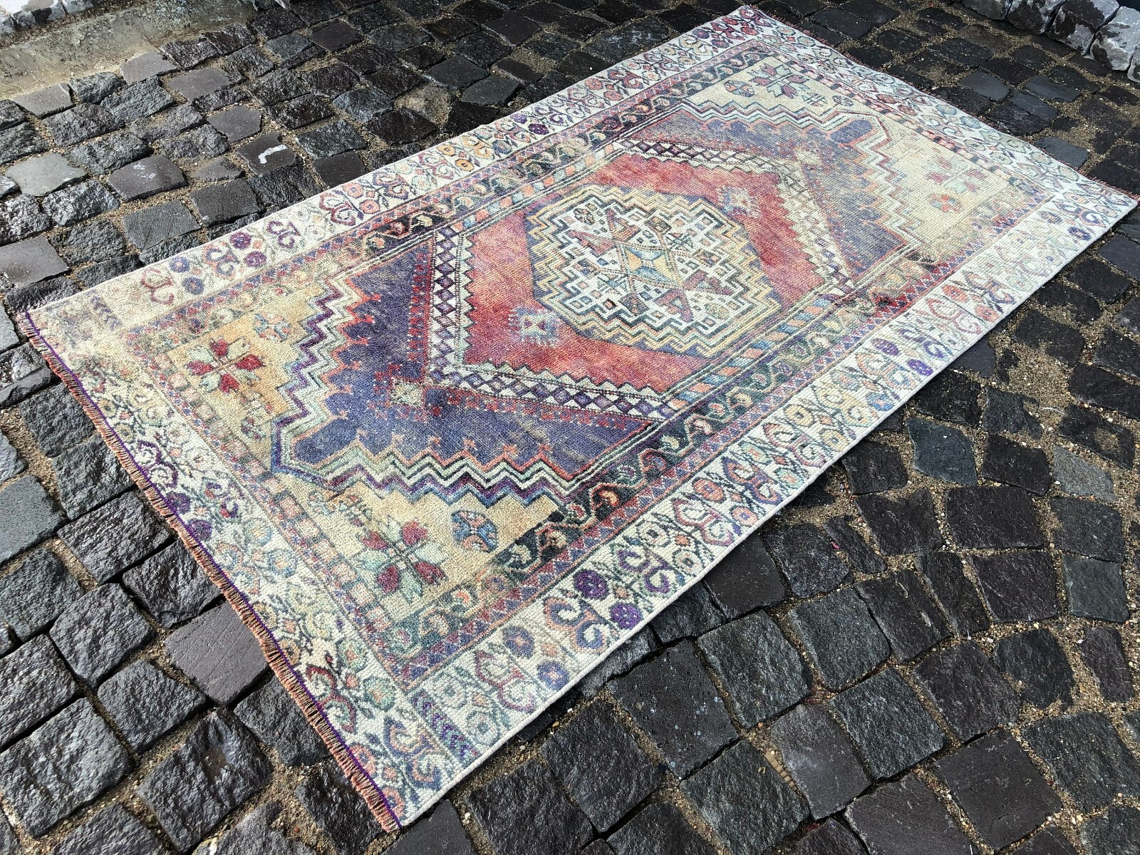 Handmade Wool Rug, Bohemian Area Rug, Turkish Vintage Rug, Home Rug 3,1 x 5,7 ft