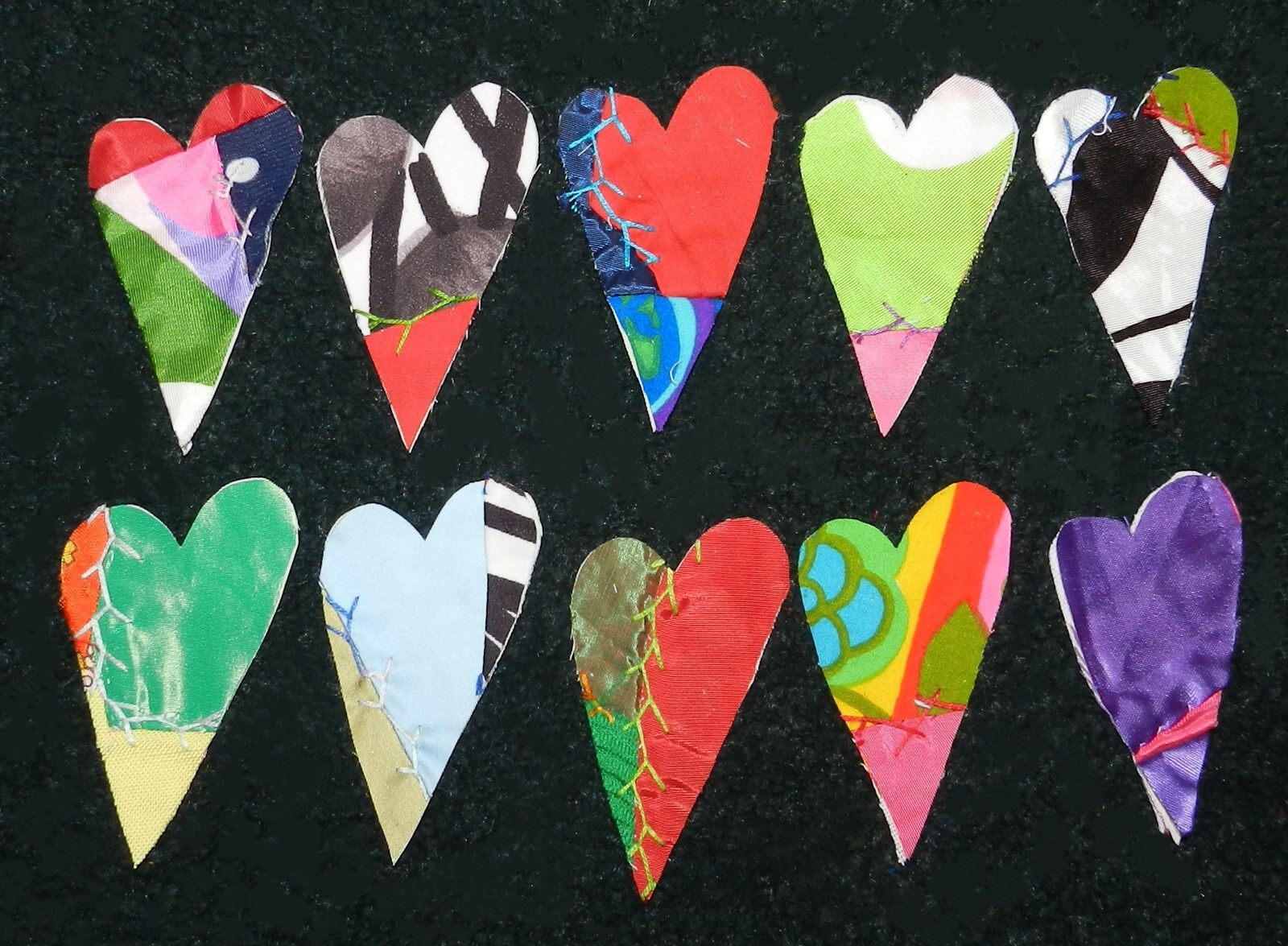 10 PRIMITIVE ANTIQUE CRAZY QUILT CUTTER QUILT HEARTS Crafts Scrapbooking CQ23-69