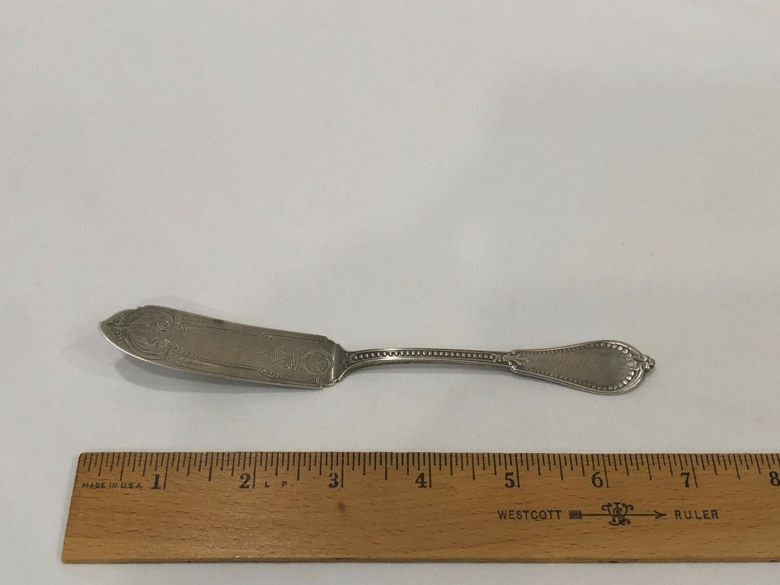 Antique Gorham “Beaded” Pattern Coin Silver Butter Knife c. 1855-1861
