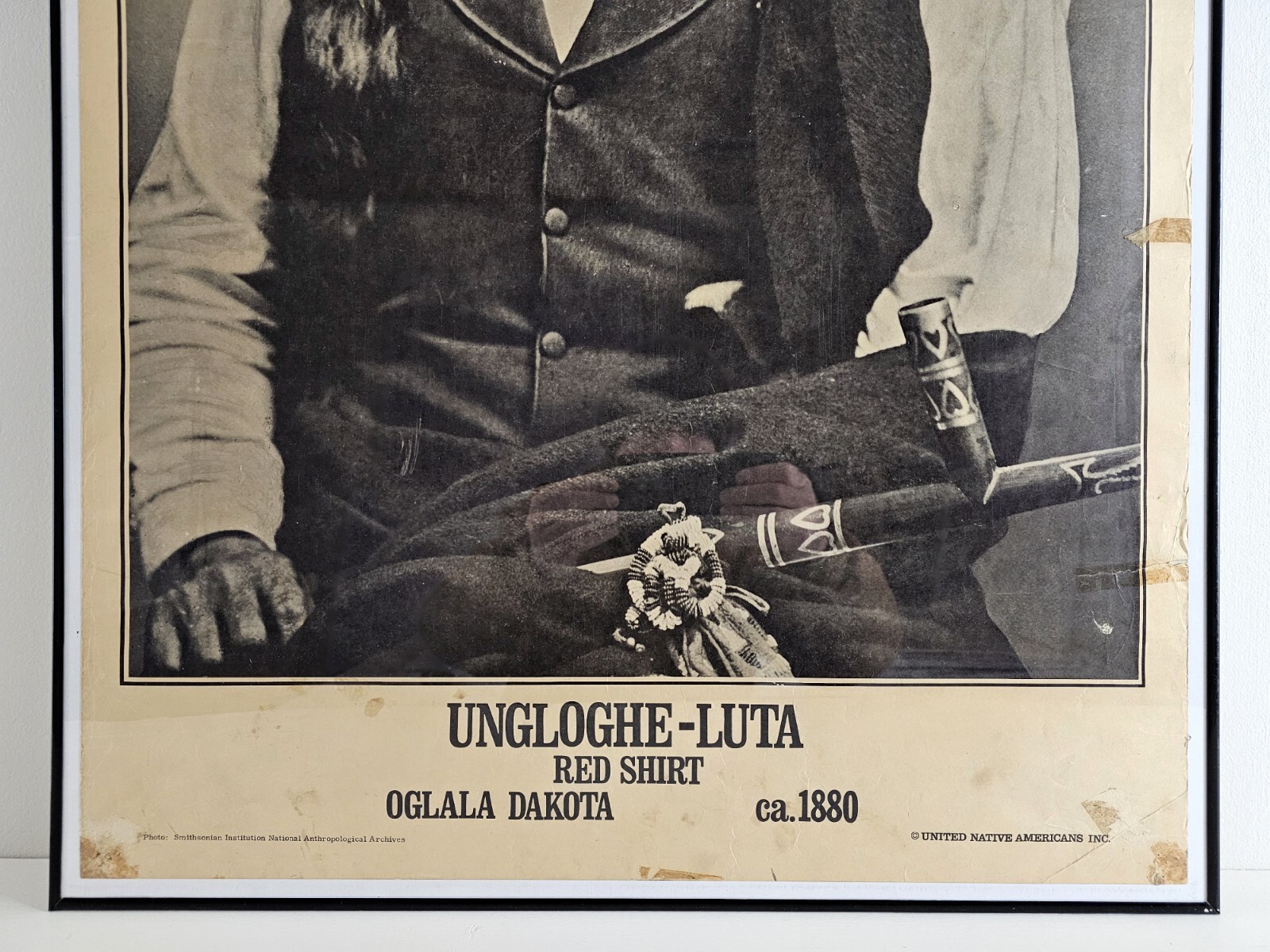 Rare Vintage Antique United Native Americans Poster 35×23 Oglala Dakota