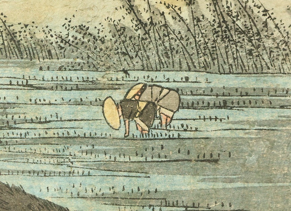 歌川広重 Utagawa Hiroshige (1797-1858) Original Woodblock Print ‘Kakegawa’ 掛川 OW406