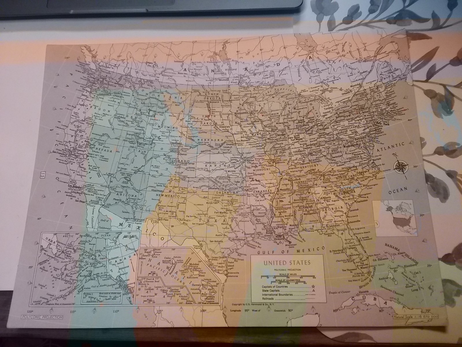 1965 9-1/4 x12″ Map of the United States