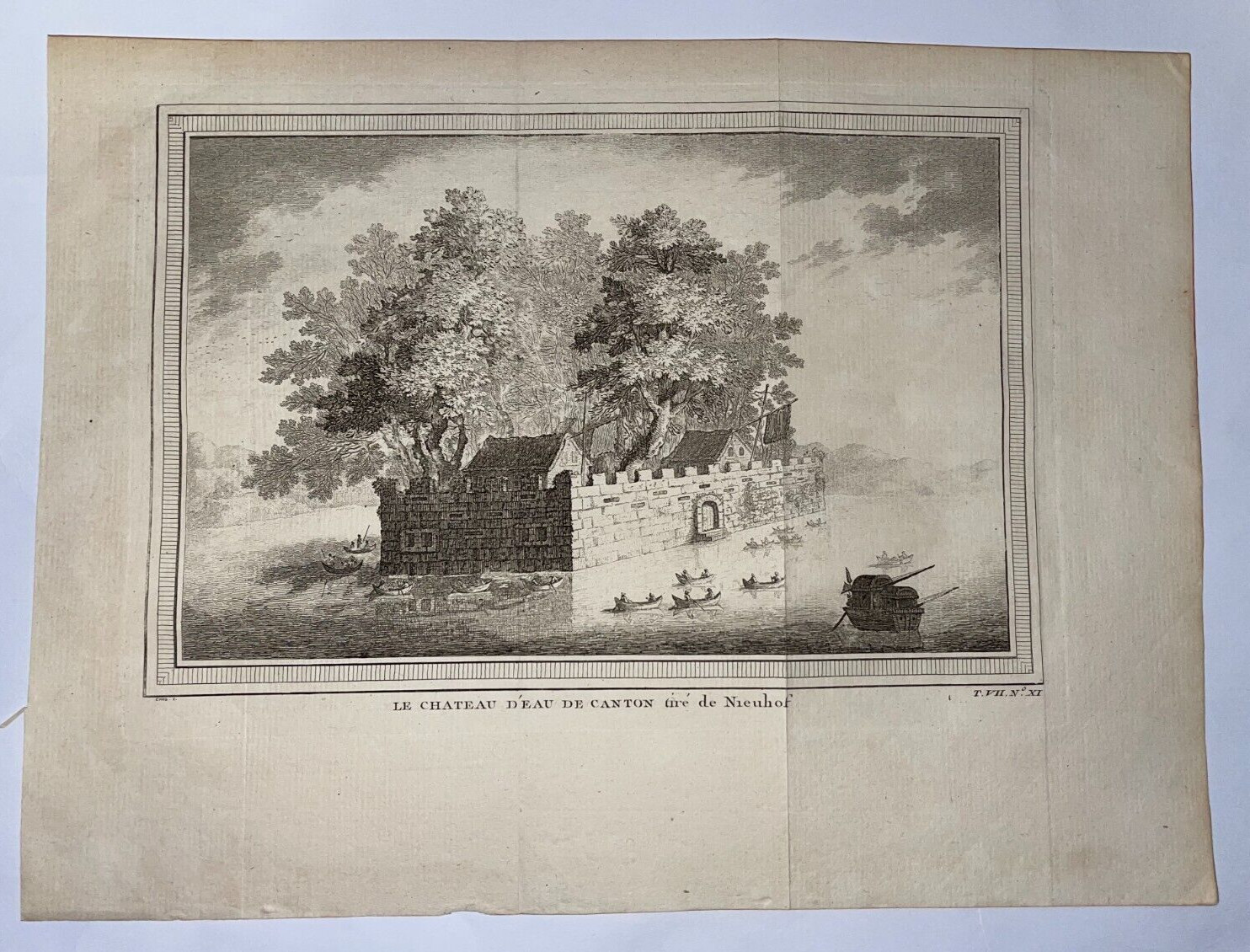 CHINA CANTON 1760 NICOLAS BELLIN NICE ANTIQUE ENGRAVED VIEW 18TH CENTURY