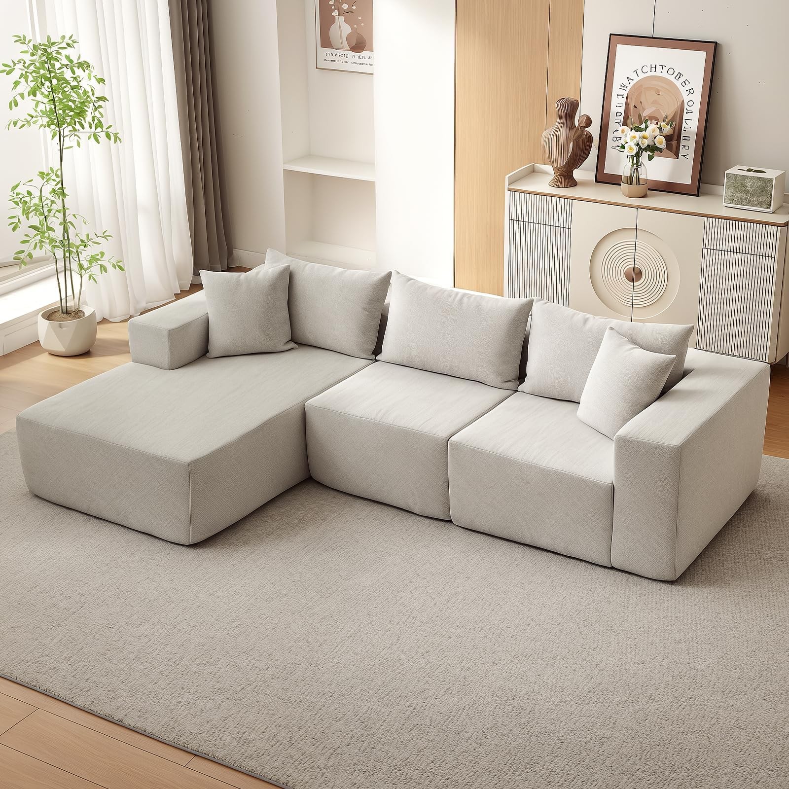 ⭐108″ L Modular Sectional Sofa Cloud Sectional Couch for Living Room No-Assembly