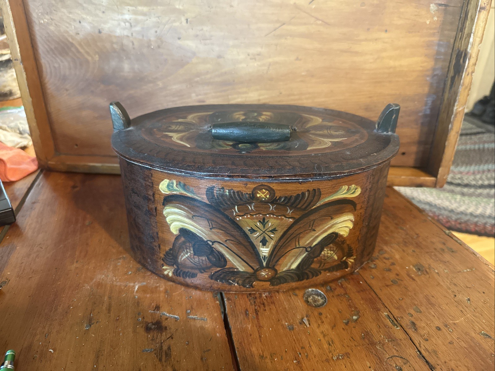 1931 Handcrafted Scandinavian Tine Pantry Box Norwegian Swedish Fabulously Aged