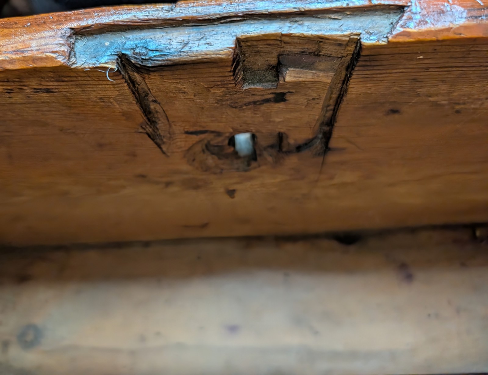 Antique 18th Century Dovetailed Document Chest Box ~ Hand Forged Strap Hinges