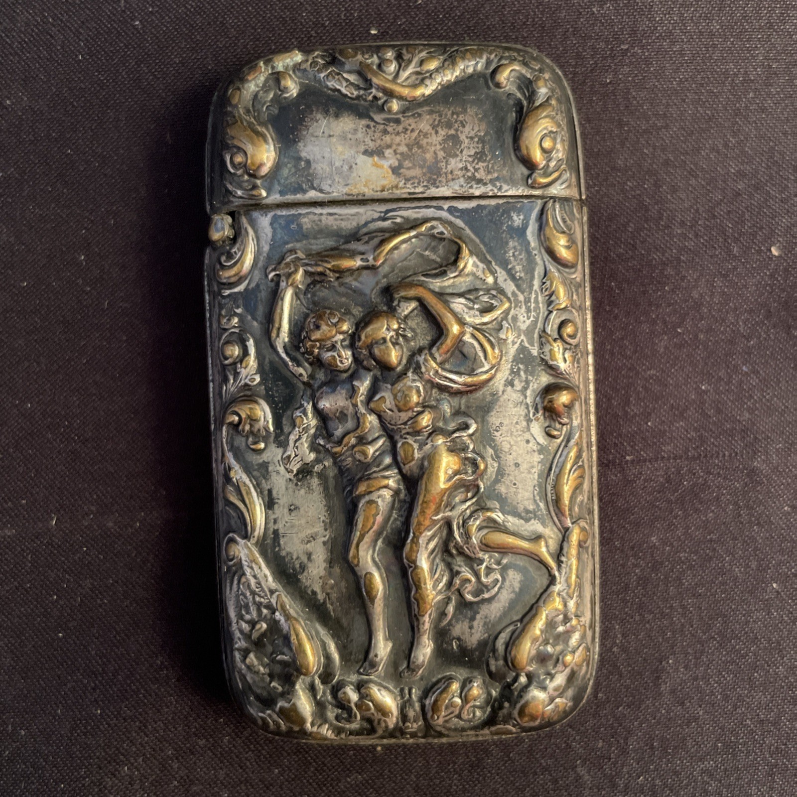 Antique Art Nouveau Nymph Match Safe ~McCarthy’s Oyster & Chop House, Pittsburgh