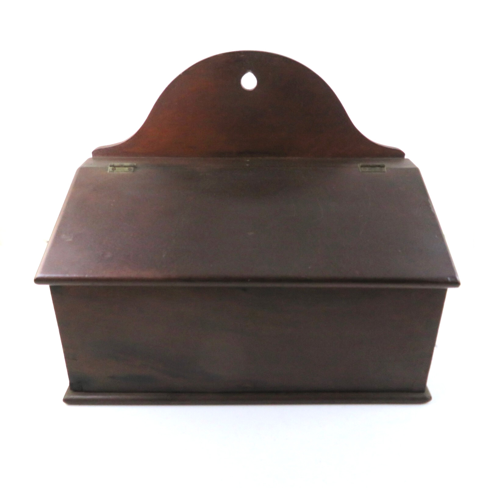 Antique Walnut Hanging Salt Box Dovetailed Slant Lid Pennsylvania