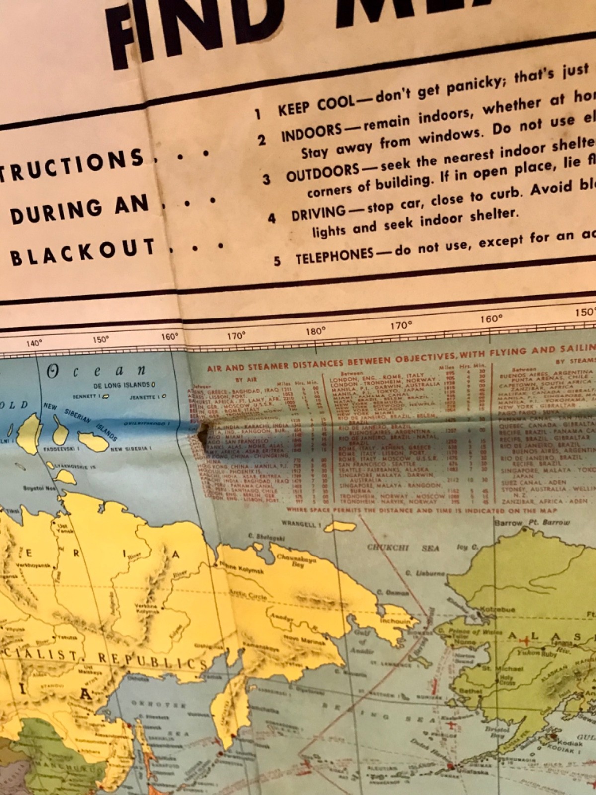 Vintage Countries at War Map/ Folding Map / 44” Wide x 33” High by Tobin Meats
