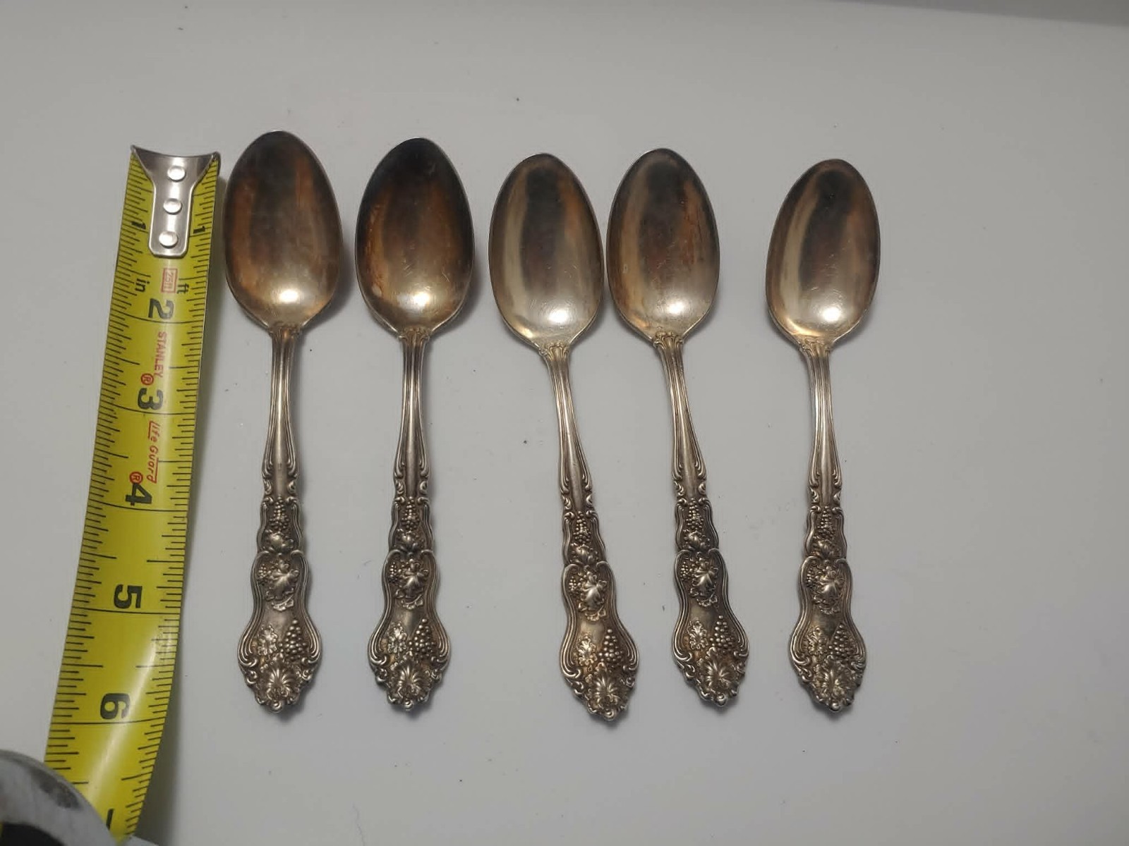 moselle pattern american silver co patent 4-10-06 spoons 5 of them
