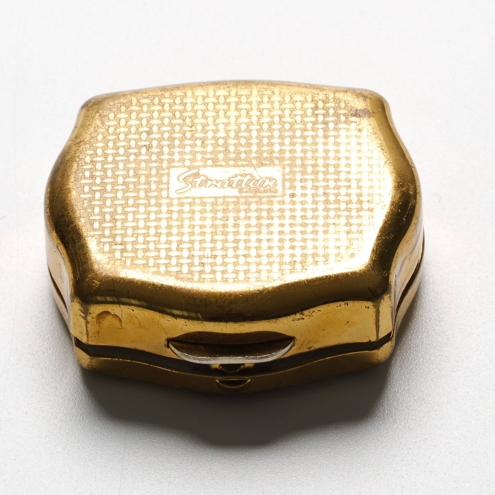 English Trinket Box Gilt Regency Style Stratton Engraved Flower Rose Late 20C