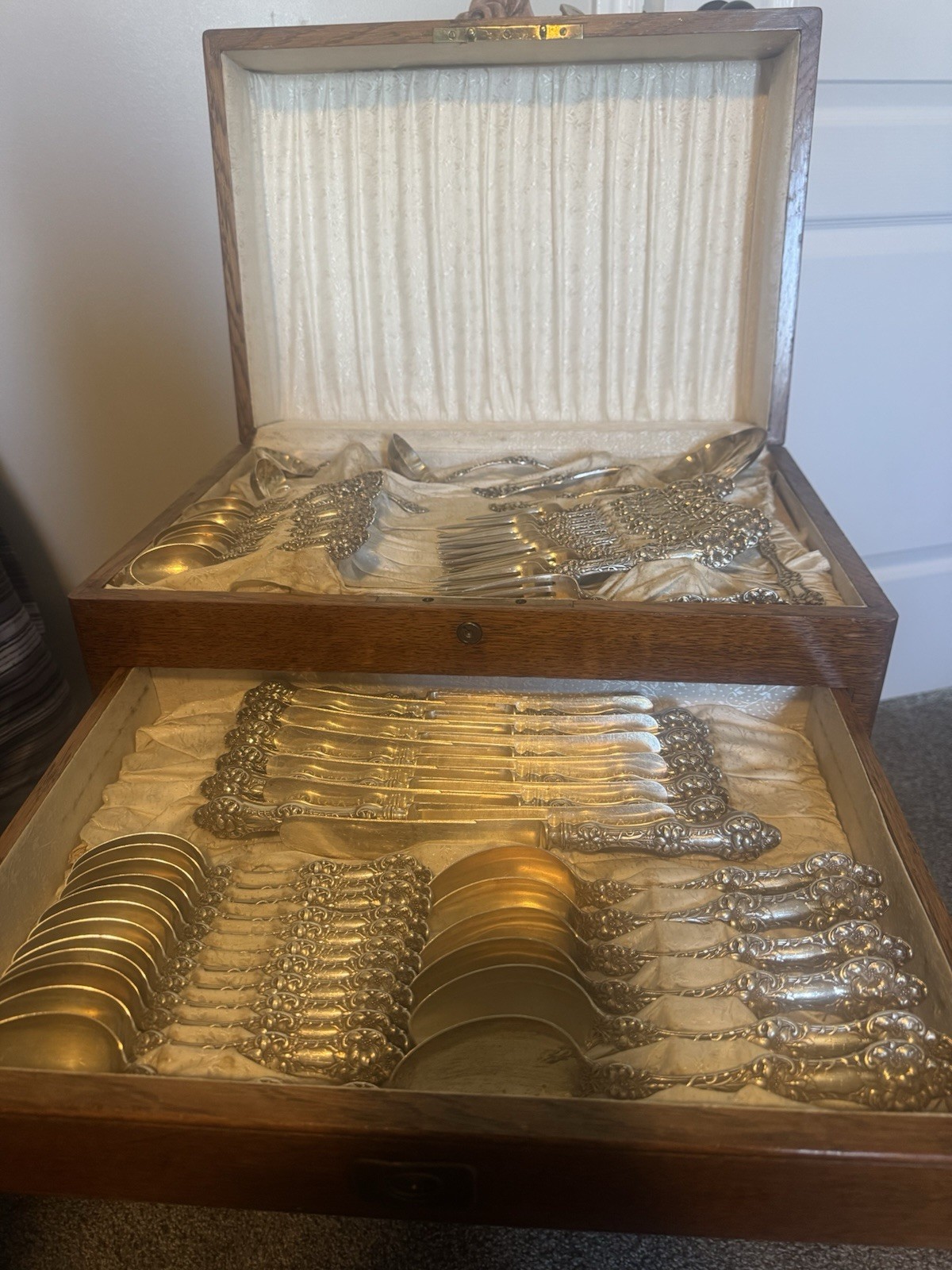 Sterling Silver Flatware Set Of 12 By Alvin Silver Company – Old Orange Blossom