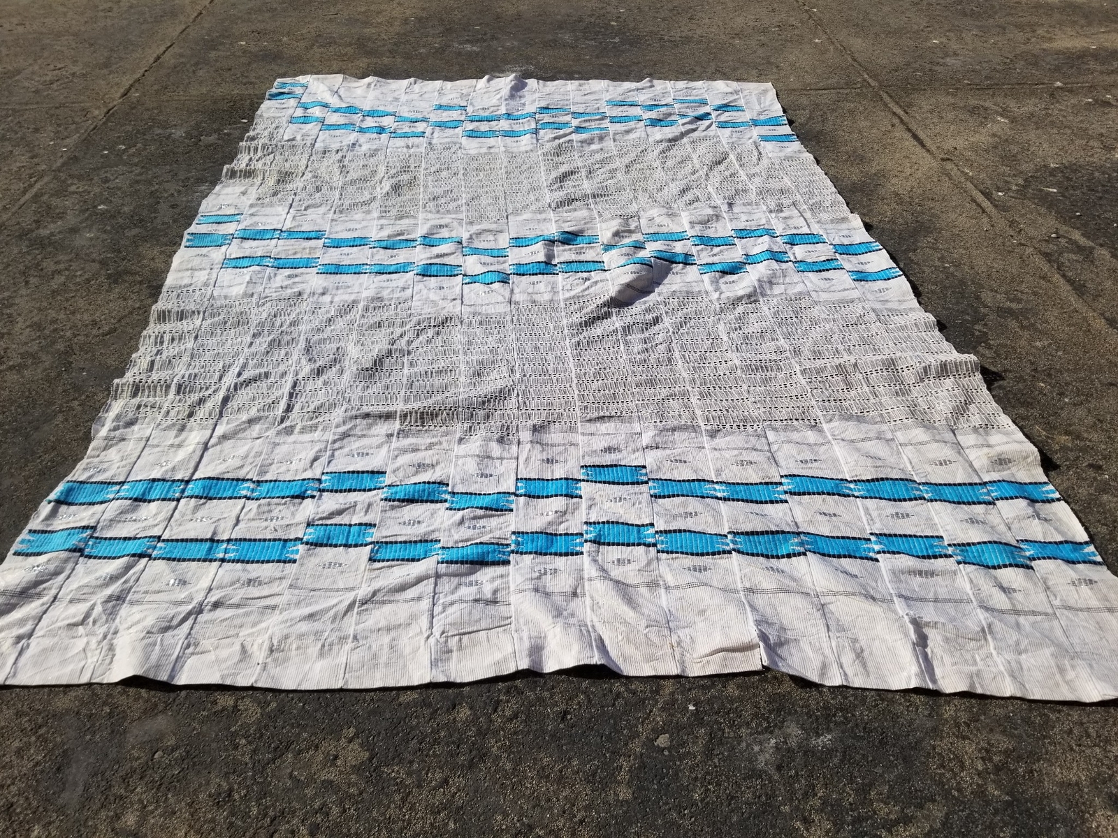 Vintage Traditional Handwoven Geometric Pattern Kilim Textile 80×56 inches