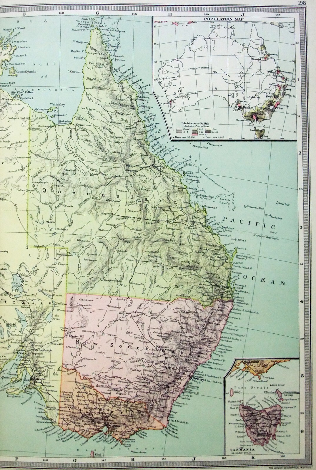 Australia – Original Map c1906 by G Philip & Son. Antique