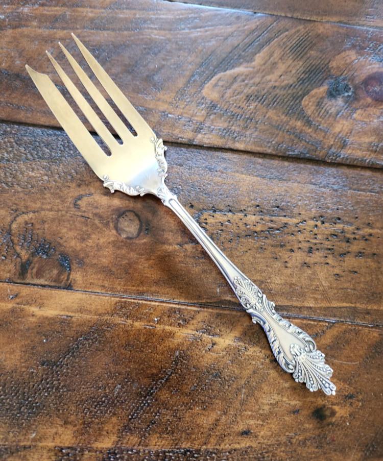 ROGERS & HAMILTON RAPHAEL c 1891 SILVER PLATED MEAT SERVING FORK 7 1/4 INCH