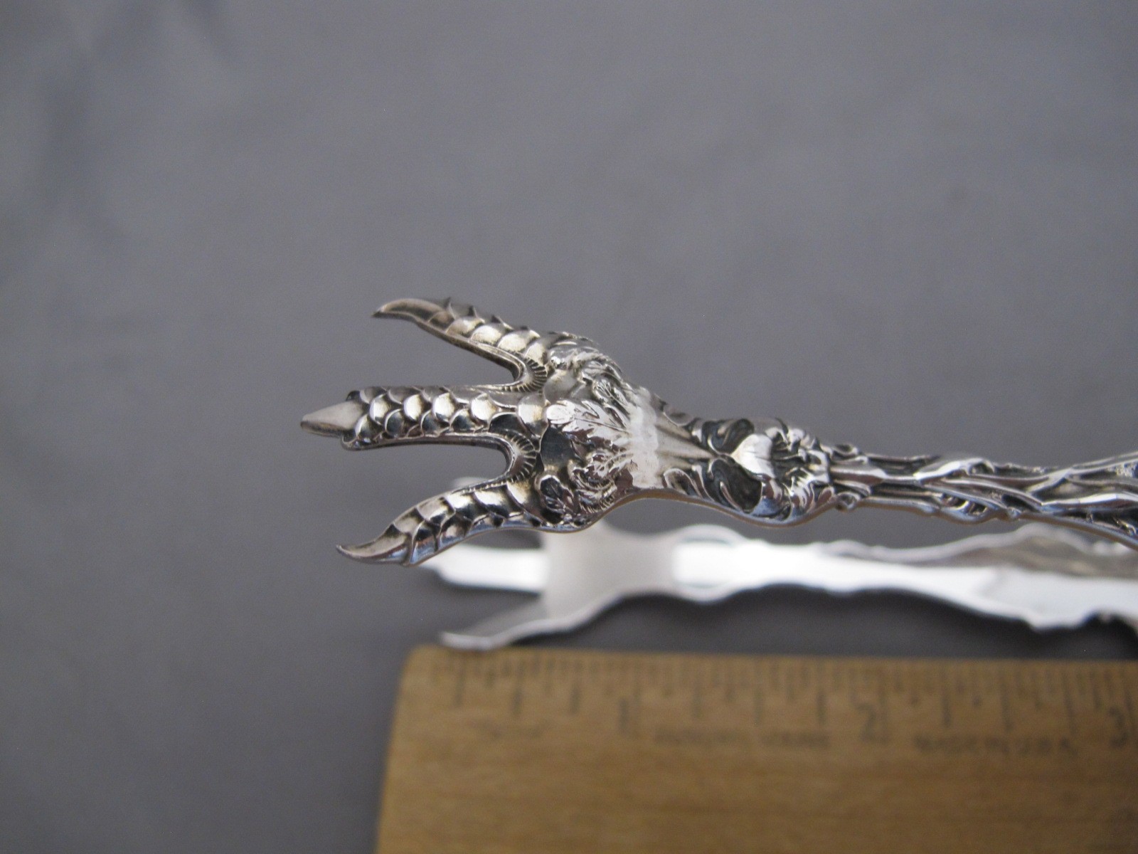 Whiting Sterling LILY (1902) Large SUGAR TONGS-5 Inches-Pat Apd For-Mono SKS