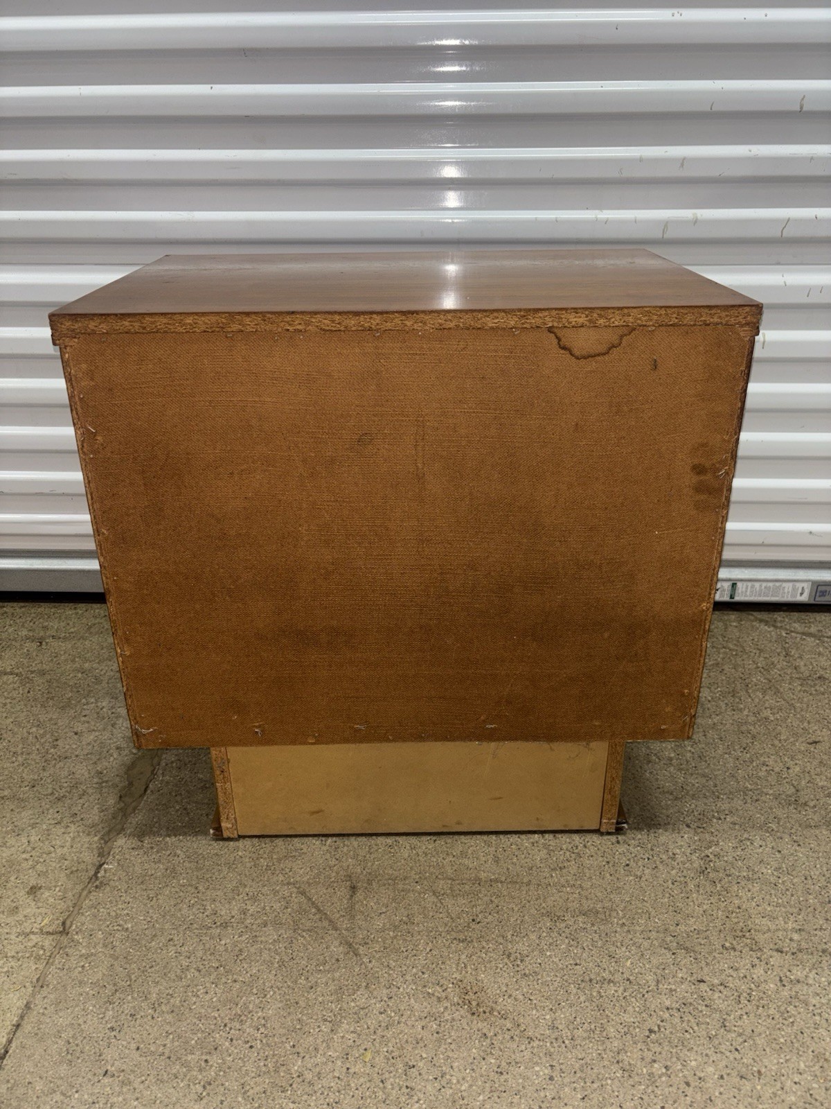 Vintage Mid Century Modern Milo Baughman style Brass and Walnut nightstand