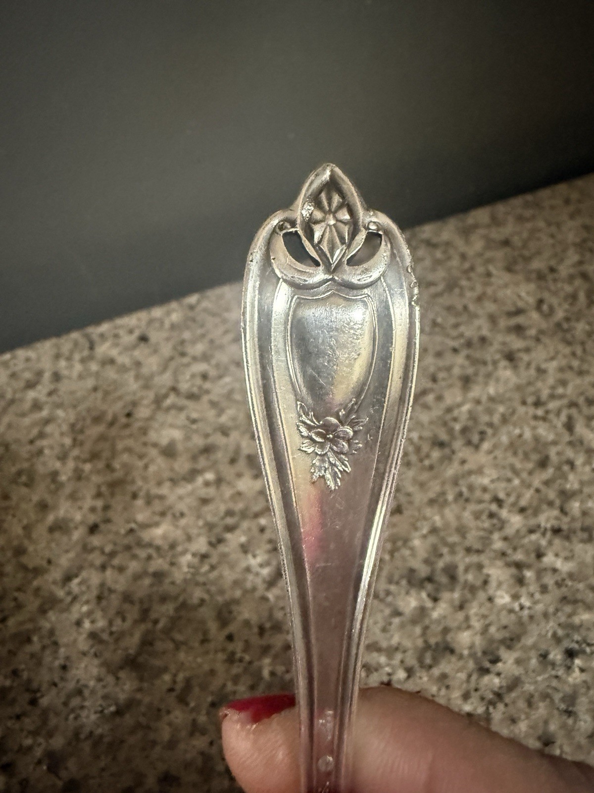 Antique Monogrammed Silver -Plated Jelly Server – Art Nouveau Floral Pattern