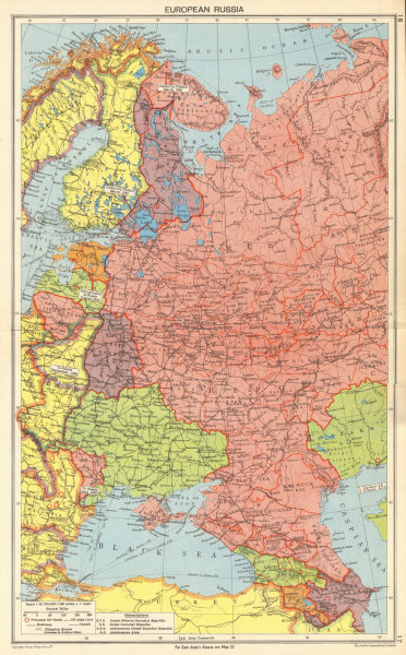 WORLD WAR TWO. European Russia. Russian Crimea Poland & Finland 1942 old map