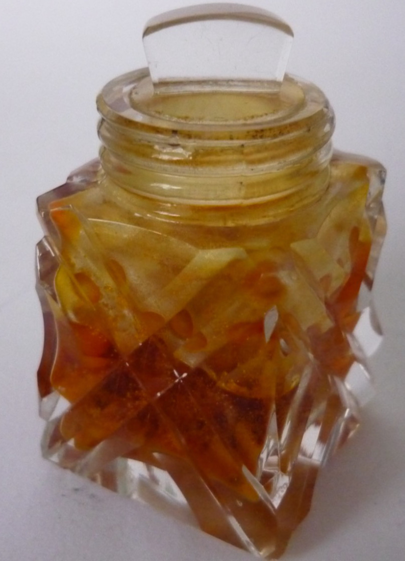 Antique 1922 Silver Smelling Salts Bottle With Pique Faux Tortoiseshell Lid