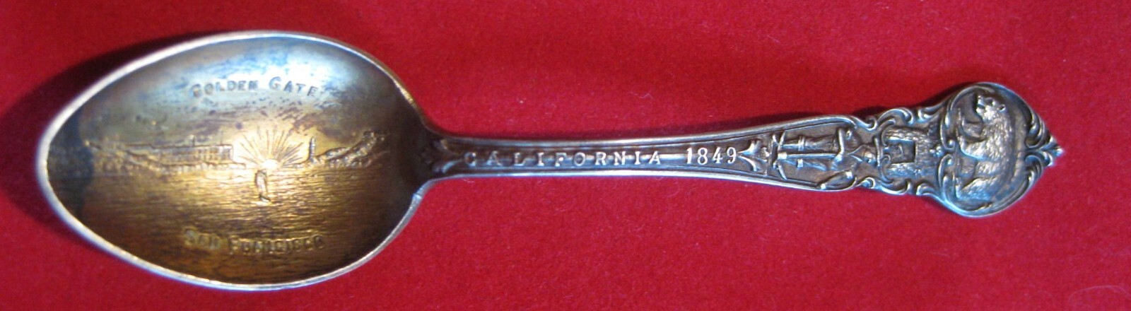 Golden Gate San Francisco antique sterling repose souvenir spoon SF iconography