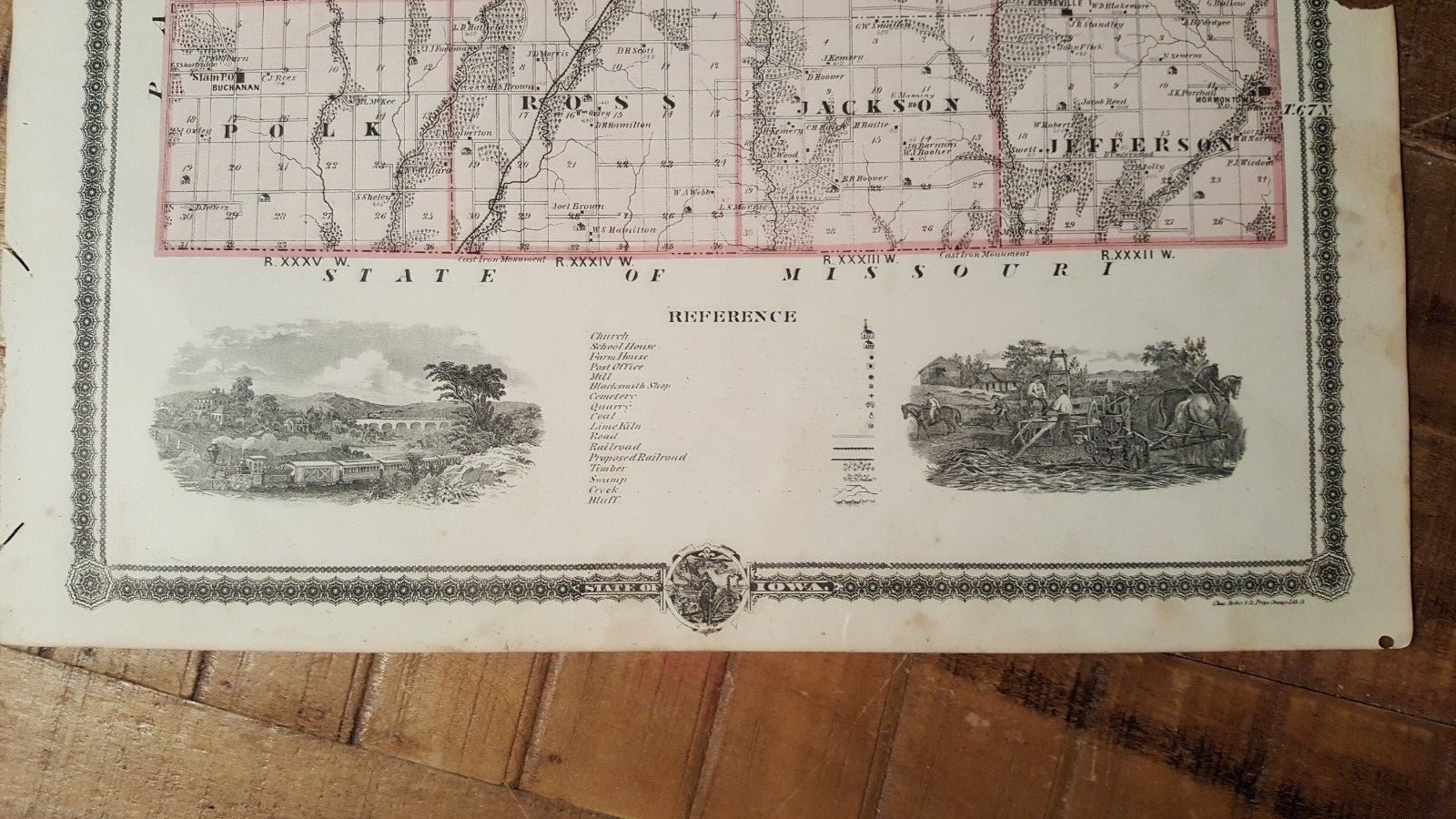NICE MAP – TAYLOR & RINGGOLD COUNTY – IOWA – Andreas Atlas Co. 1875