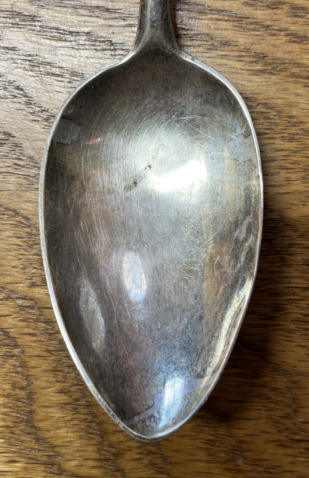 American Coin Silver Panel Table/Serving Spoon John A Shaw Newport RI 1802-19