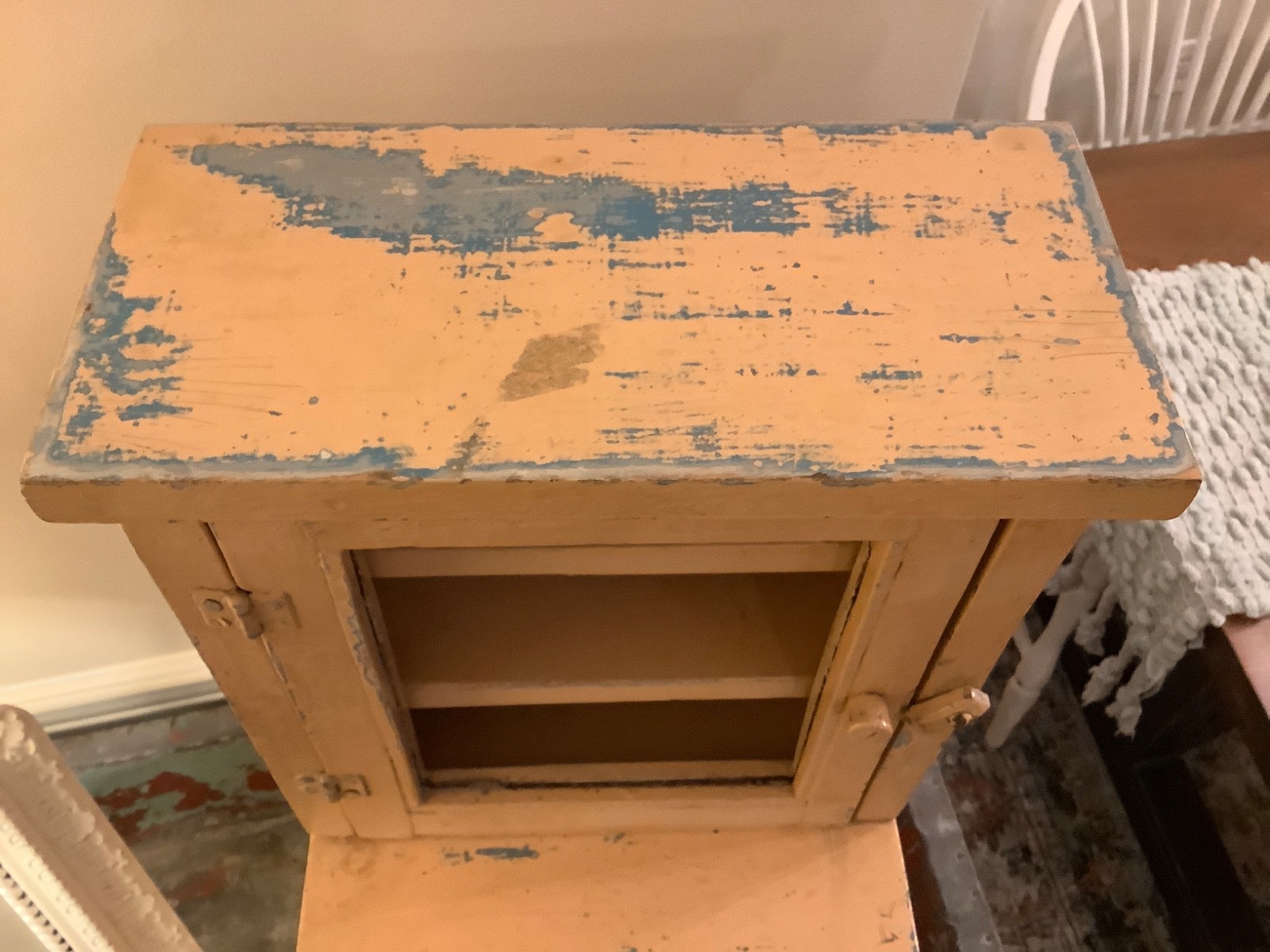 PRIMITIVE Child’s Step Back Cabinet Handcrafted Early 25” Tall