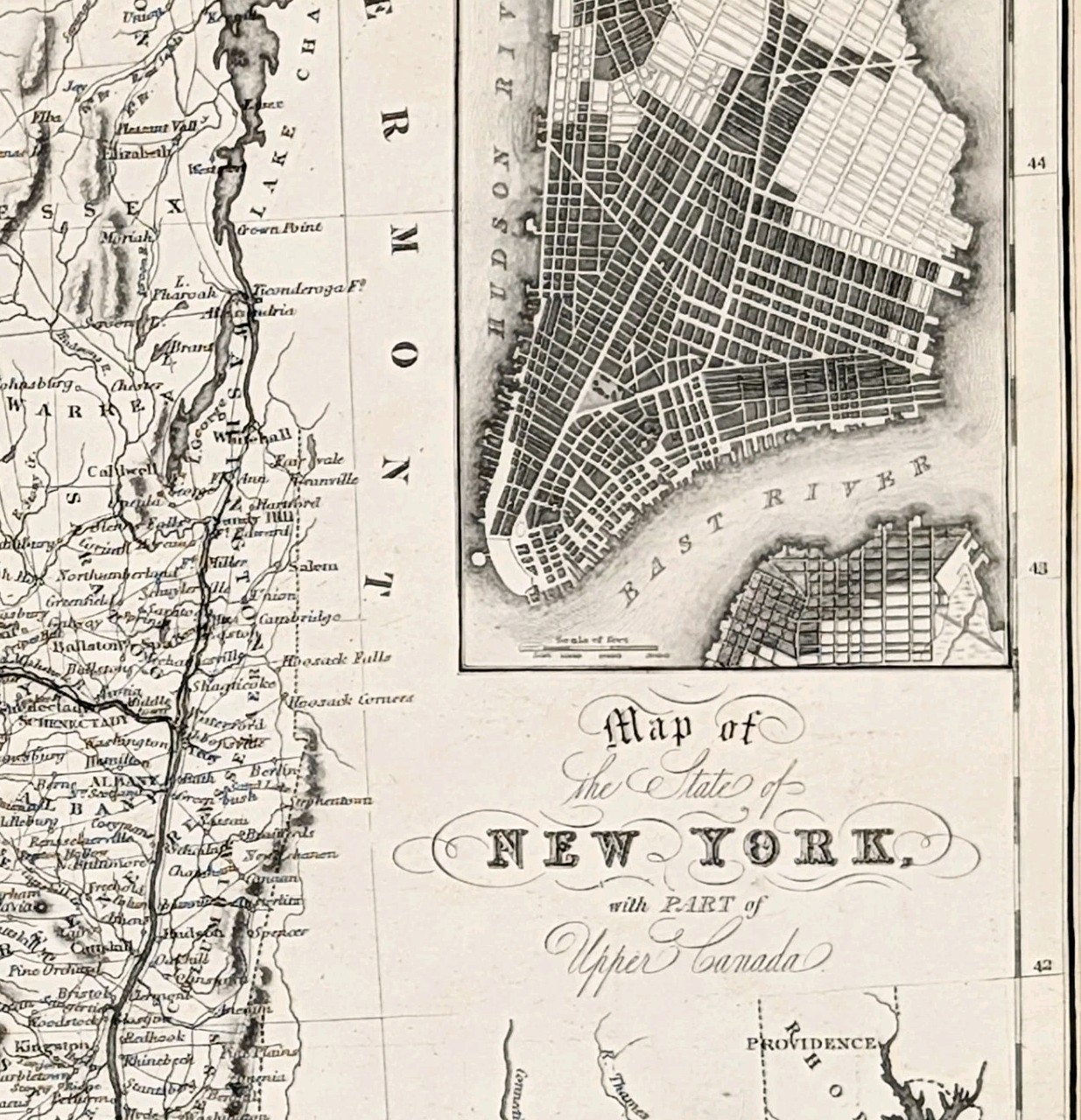 1831 NEW YORK Map ORIGINAL Hinton – PLAN OF NEW YORK CITY Old Antique