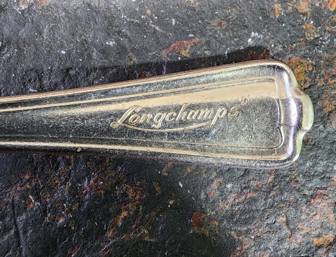 LONGCHAMPS’ NYC RESTAURANT ANTIQUE c1912 CROMWELL SILVERPLATED COCKTAIL FORK🦞