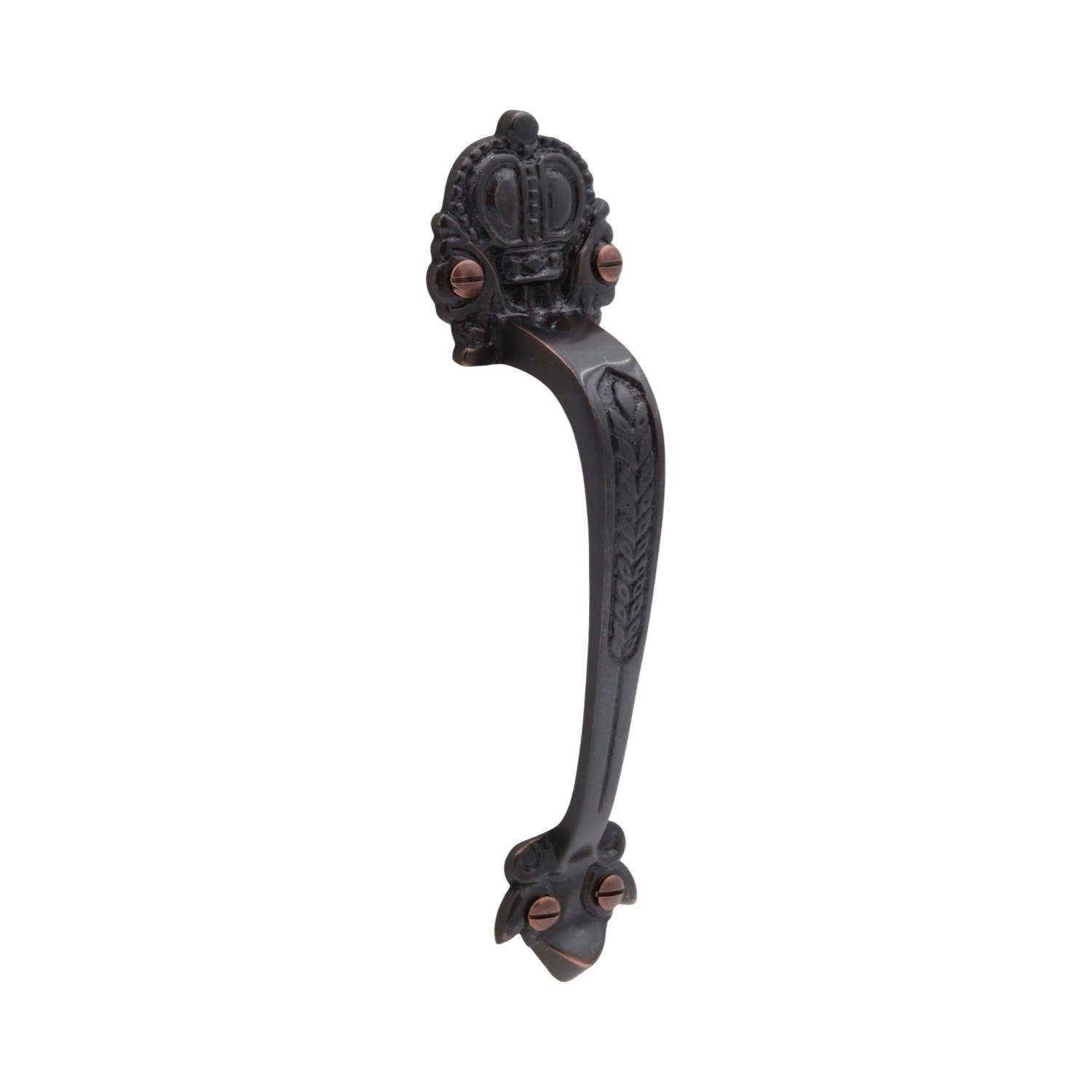 Solid Cast Brass in Oil Rubbed Bronze European Crown Door or Cabinet Pull