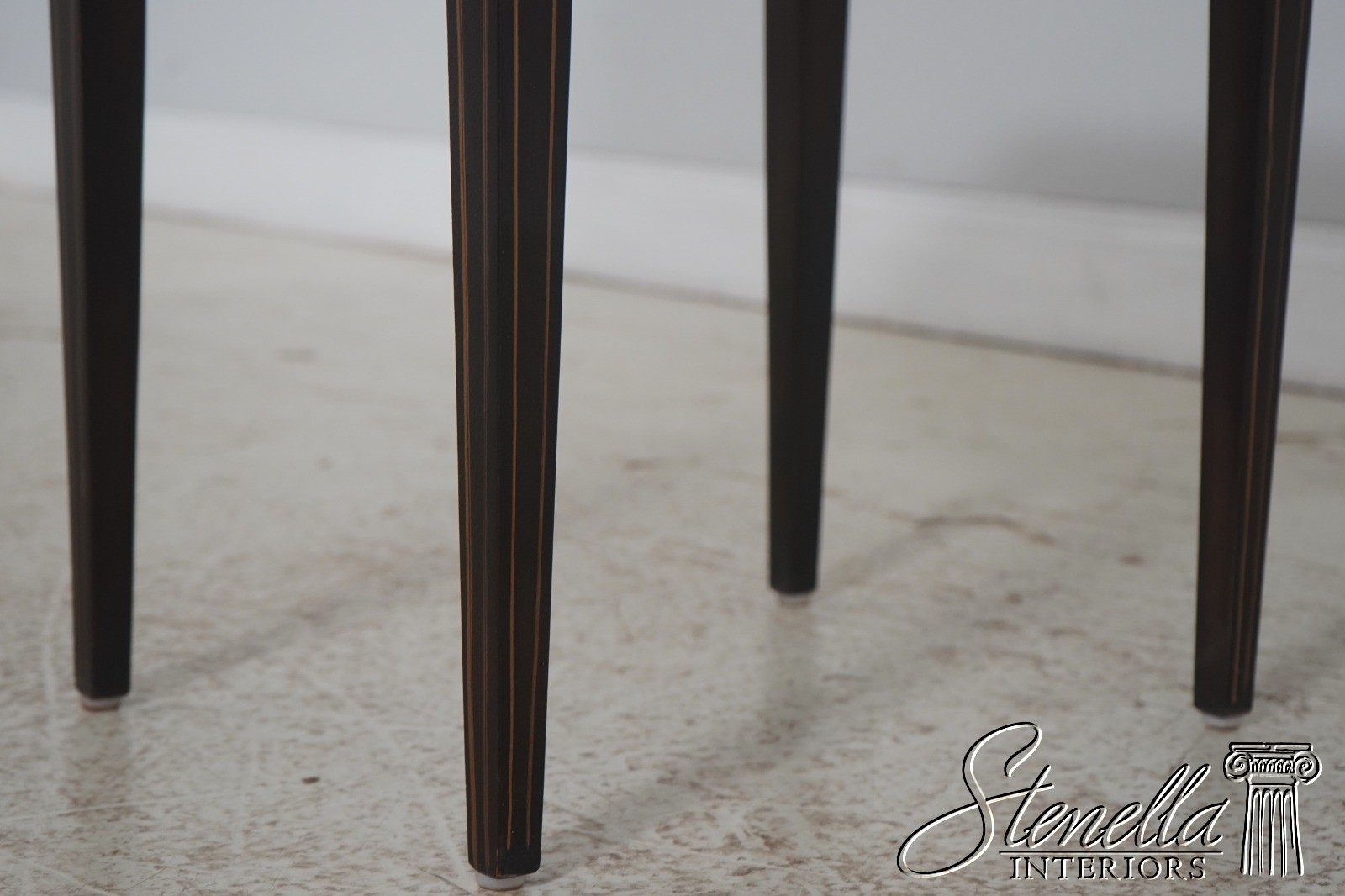 L72090: SHERRILL Black & Gold Crackle Paint Pembroke Drop Leaf Table