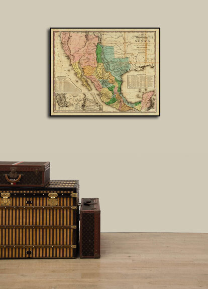 “A Map of the United States of Mexico” 1846 Vintage Mexican Map – 20×24