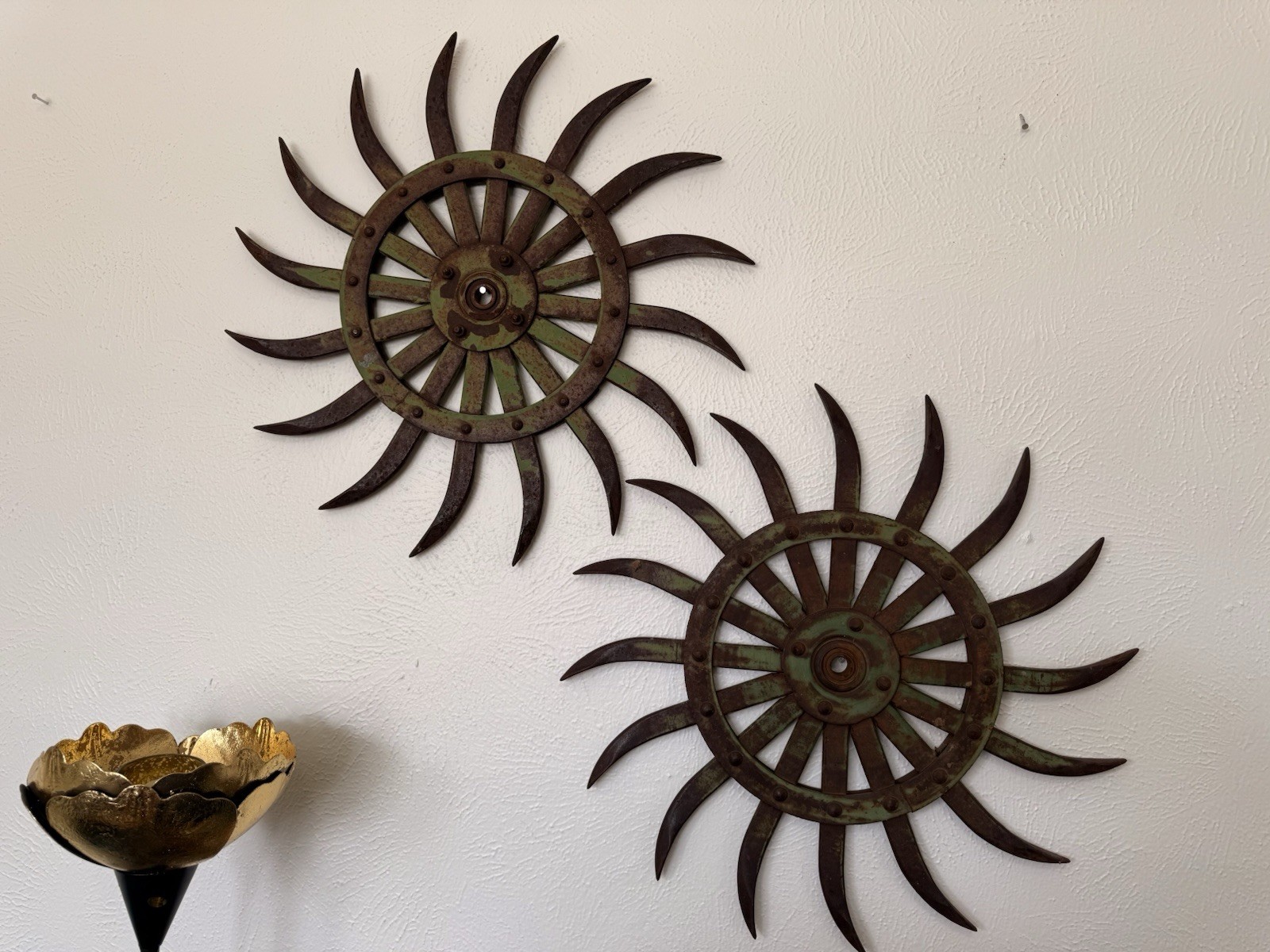John Deere 18″ Rotary Hoe Wheel Decor Garden Yard Wall Art