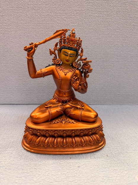 16CM Tibet Manjushri Buddha Copper Statue