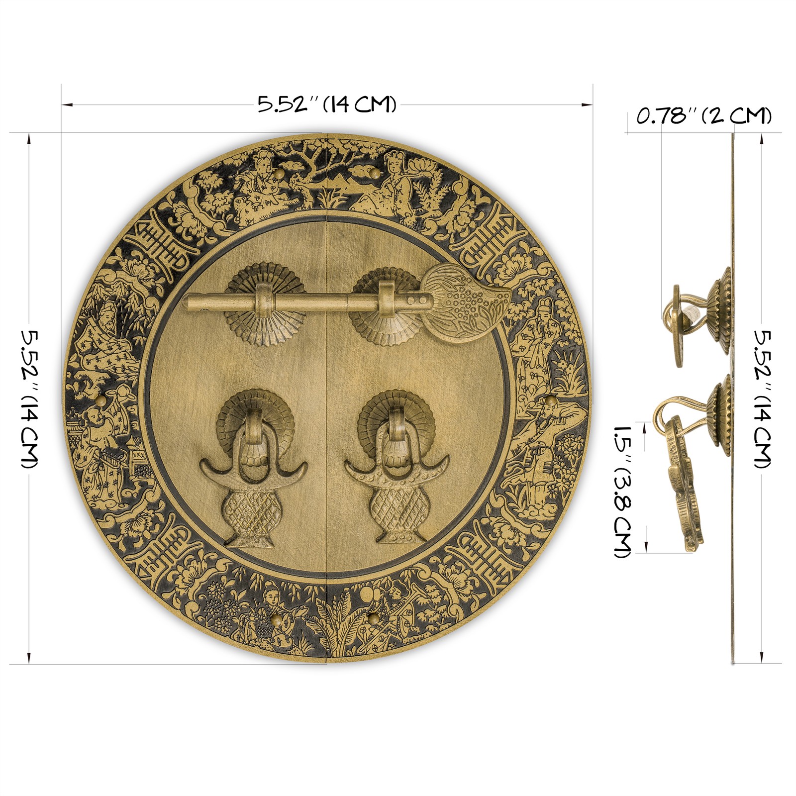 Hardware Philosophy Brass Blessings for Long Life Cabinet Face Plate 5.5″