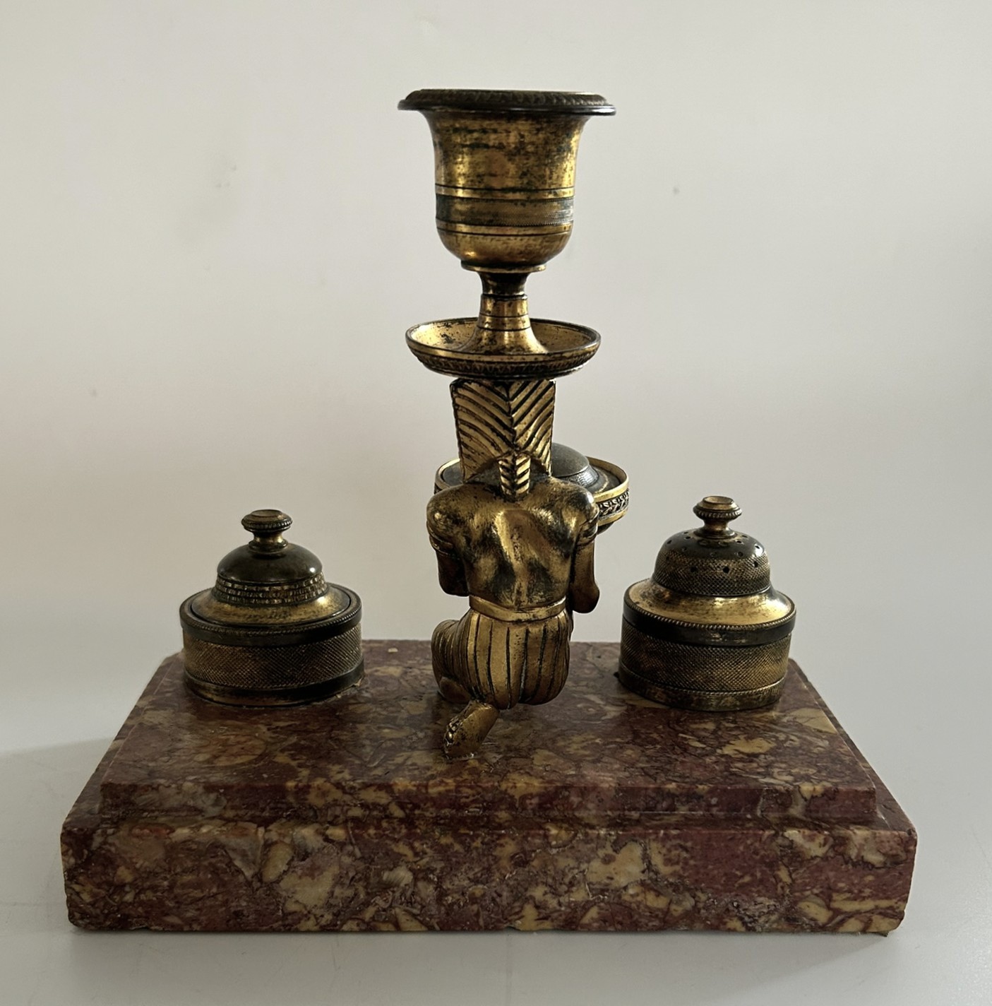 Antique Regency Period Ormolu Egyptian Revival Ink Stand